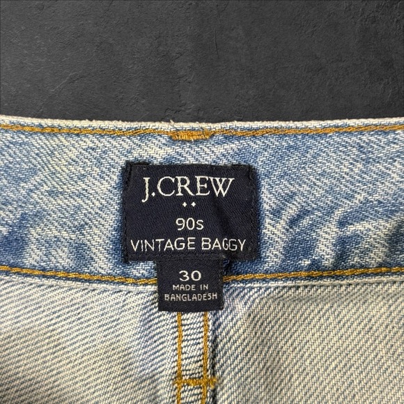 J.Crew 90s Vintage Baggy Jeans Light Wash Distressed Denim Womens Size 30 - Picture 4 of 13